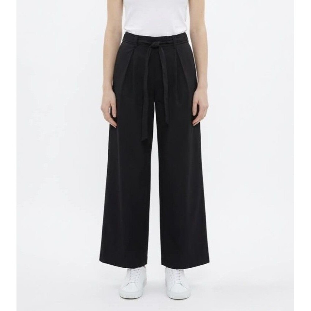 Wild Fable Women’s Black Mid Rise Waist Tie Slouchy Wide Leg Trousers Size S - Picture 2 of 16